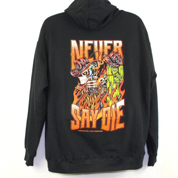 As*holes Live Forever Never Say Die Hoodie Mens XL - Picture 1 of 8